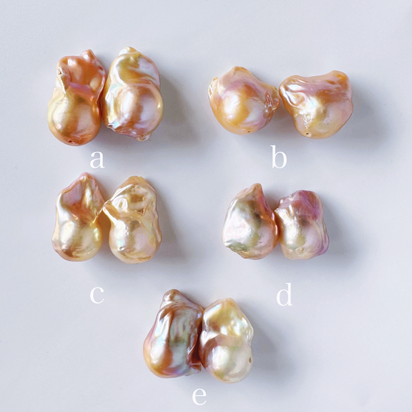natural color oyster baroque  pearl crystal nudeピアス イヤリング - hikari pearl.