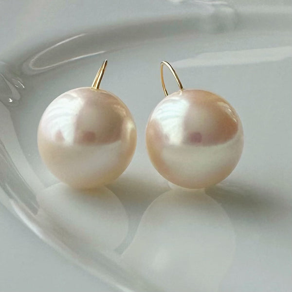 一点もの Special freshwater pearl 13.4mm ピアス イヤリング
