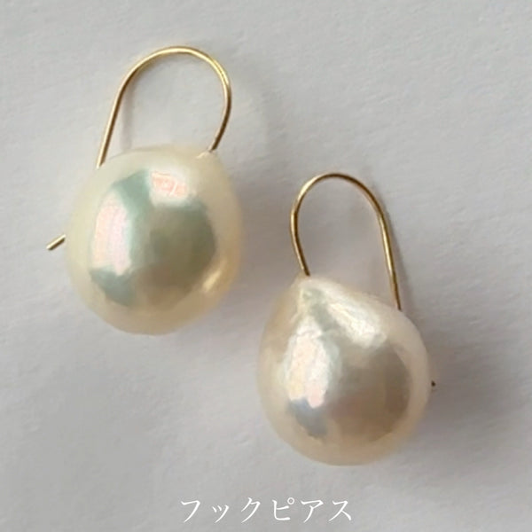 "Luxe Dropリュクス・ドロップ"
 ティアドロップパール ピアス イヤリング