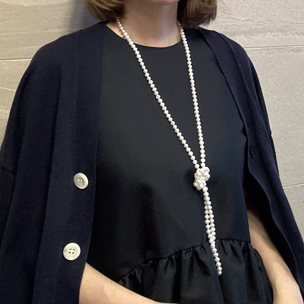 freshwater pearl long necklace all knot 120cm
