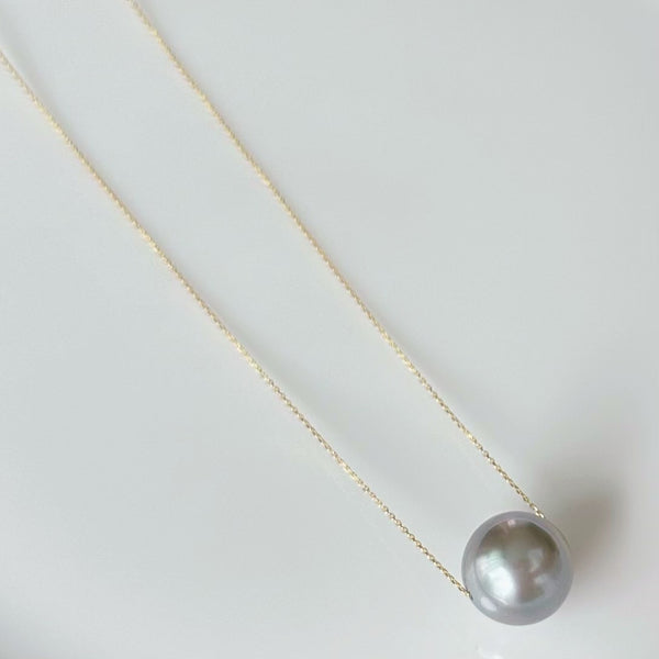 一点もの gray tahiti  pearl 13.4mm ネックレス 70cm