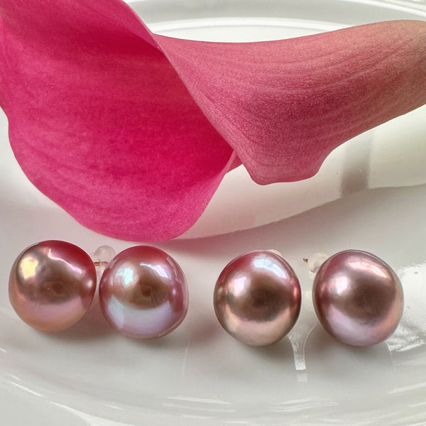 一点もの purple egg  pearl ピアス イヤリング