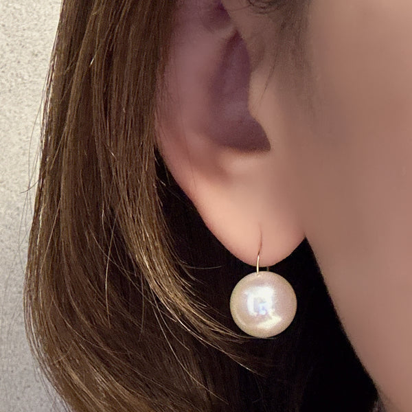 一点もの Special freshwater pearl 13.4mm ピアス イヤリング