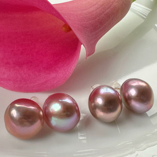 一点もの purple egg  pearl ピアス イヤリング