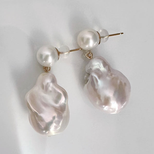 dot oyster baroque  pearl  ピアス イヤリング