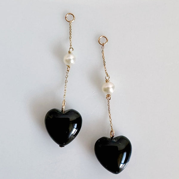 k10/k18 onyx coeur station  pearl charm ピアス イヤリング
