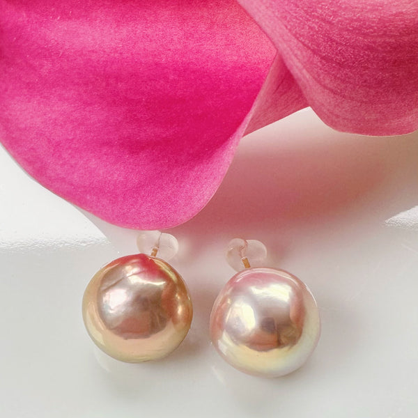 一点もの pink  metallic pearl  ピアス イヤリング