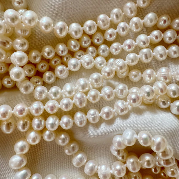 freshwater pearl long necklace all knot 120cm