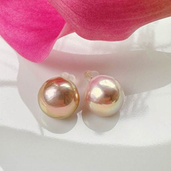 一点もの pink  metallic pearl  ピアス イヤリング