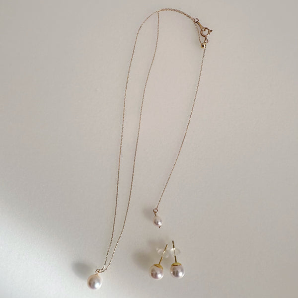 "mum マム"  single pearl necklace set