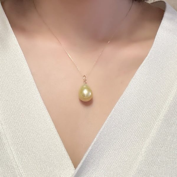 一点もの South Sea pearl gold 12.6mm pendanttop necklace