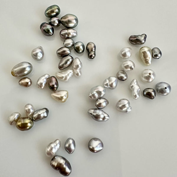 Tahiti keshi pearl 3 station ピアス イヤリング