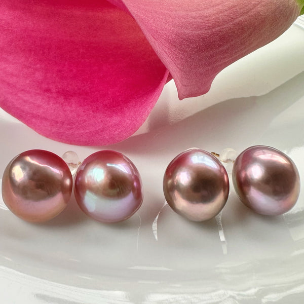 一点もの purple egg  pearl ピアス イヤリング