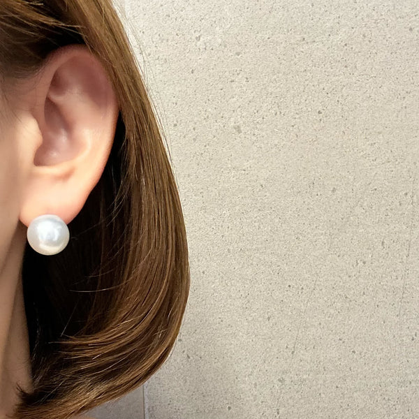 一点もの k14WG  South Sea pearl  ピアス 13.99mm