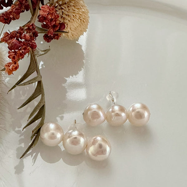 3 line baroque  pearl fresh water  ピアス イヤリング - hikari pearl.