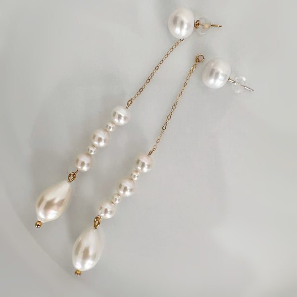 variation long  pearl ピアス イヤリング