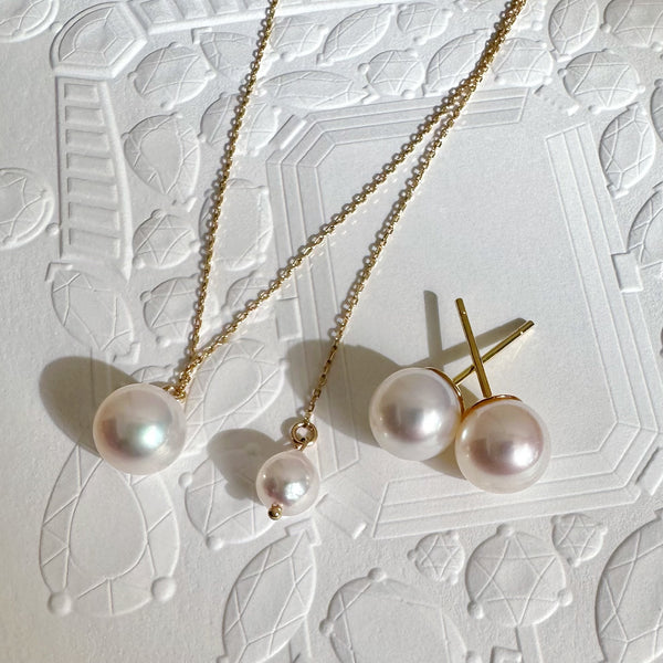 "mum マム"  single pearl necklace set