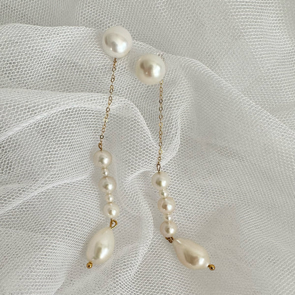 variation long  pearl ピアス イヤリング