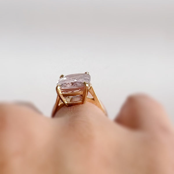 k18 morganite 5.03ct ring