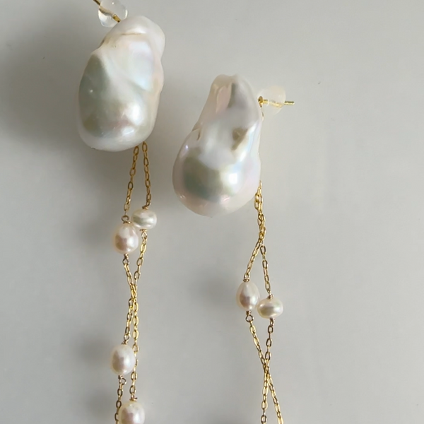 "lisianthus リシアンサス" バロックパール ロングピアス イヤリング wedding baroque