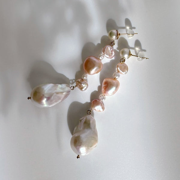 oyster baroque  pearl nuance ピアス イヤリング pink