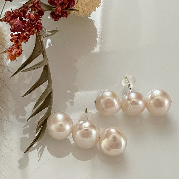 3 line baroque  pearl fresh water  ピアス イヤリング - hikari pearl.