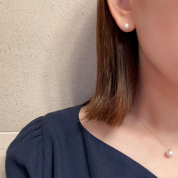 "mum マム"  single pearl necklace set