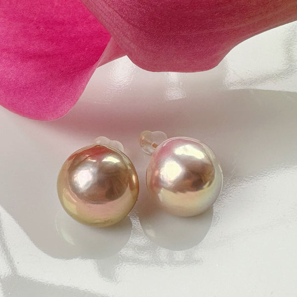一点もの pink  metallic pearl  ピアス イヤリング