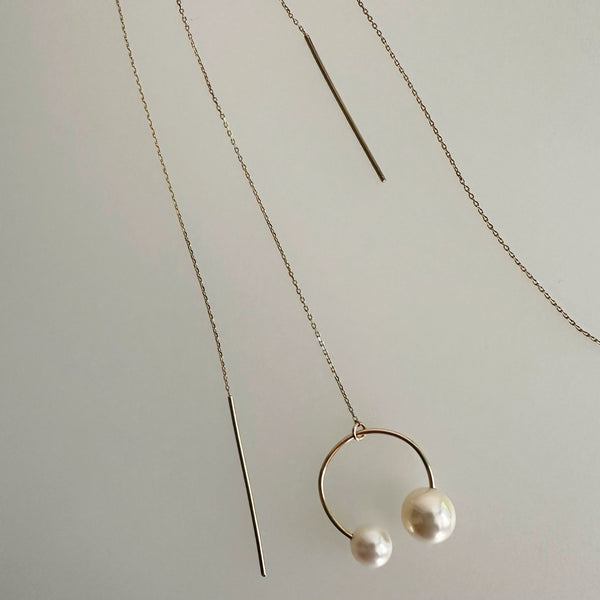 "Peace Lily" Asymmetrical Earrings for Weddings