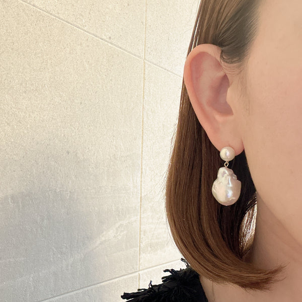 dot oyster baroque  pearl  ピアス イヤリング