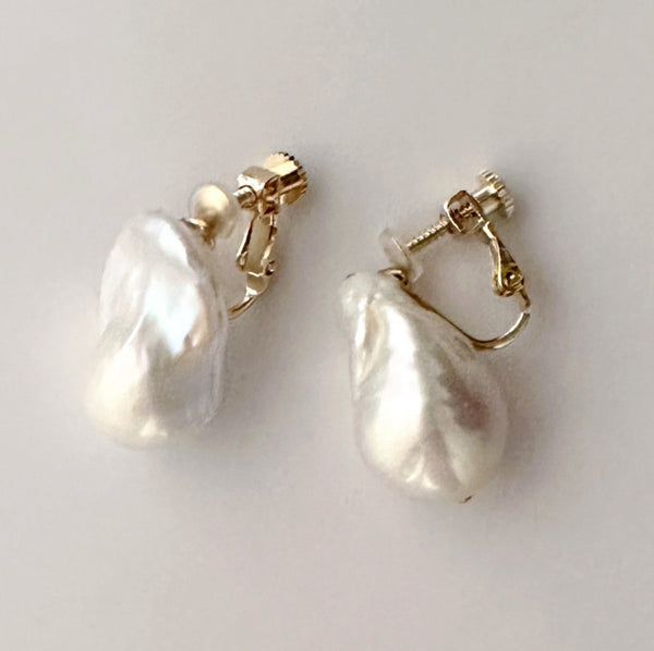 oyster baroque  crystal nudeピアス イヤリング - hikari pearl.