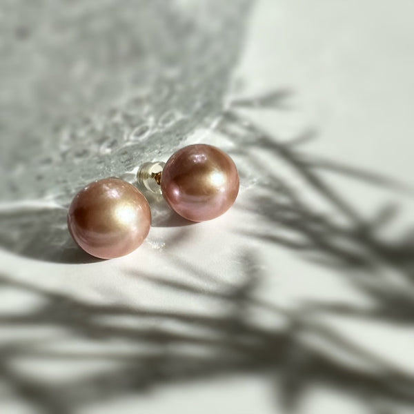 一点もの k18 pink  pearl 13mm  purple