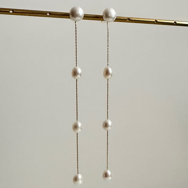 No.9 egg  pearl  station long weddingピアス イヤリング - hikari pearl.