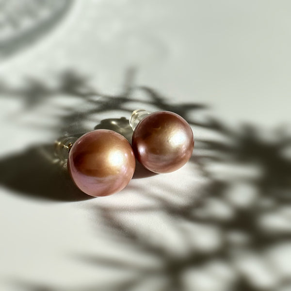 一点もの k18 pink  pearl 13mm  purple