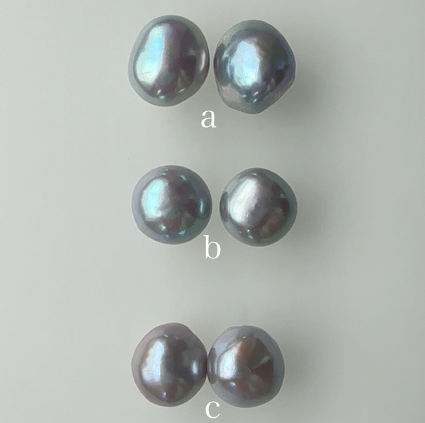 gray kobore  pearl nudeピアス イヤリング - hikari pearl.