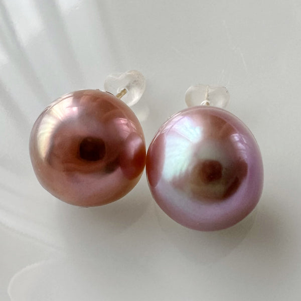 一点もの pink purple  pearl ピアス イヤリング