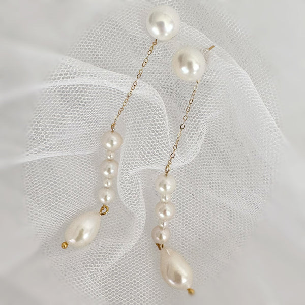variation long  pearl ピアス イヤリング