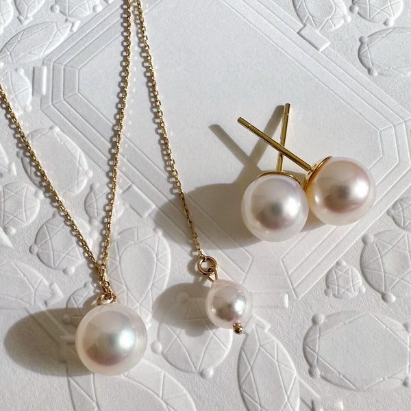 "mum マム"  single pearl necklace set