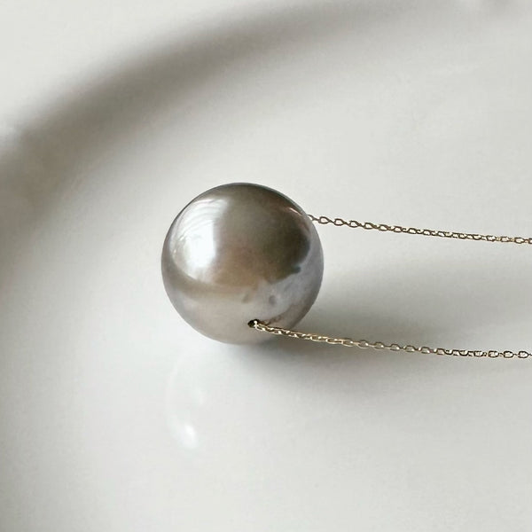 一点もの gray tahiti  pearl 13.4mm ネックレス 70cm