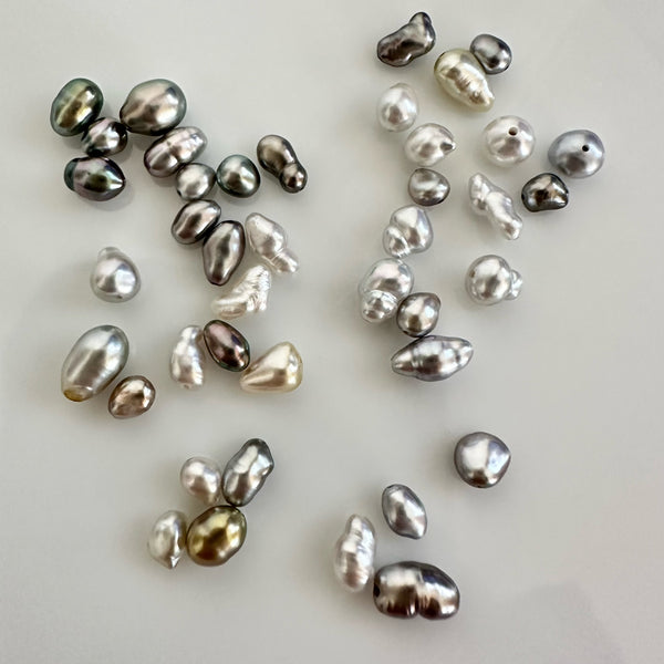Tahiti keshi pearl 3 station ピアス イヤリング