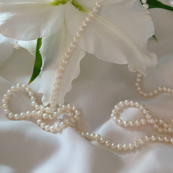 freshwater pearl long necklace all knot 120cm