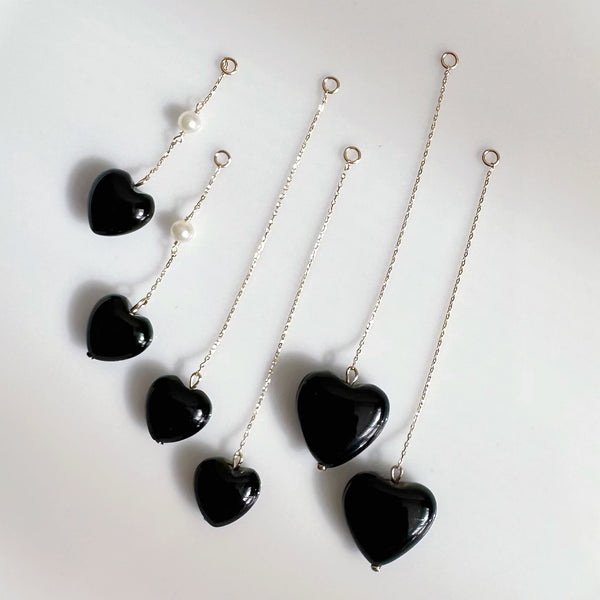 k10/k18 onyx coeur station  pearl charm ピアス イヤリング