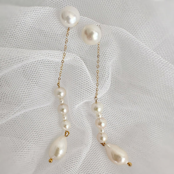 variation long  pearl ピアス イヤリング