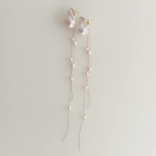 "lisianthus リシアンサス" バロックパール ロングピアス イヤリング wedding baroque