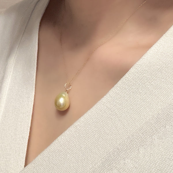 一点もの South Sea pearl gold 12.6mm pendanttop necklace
