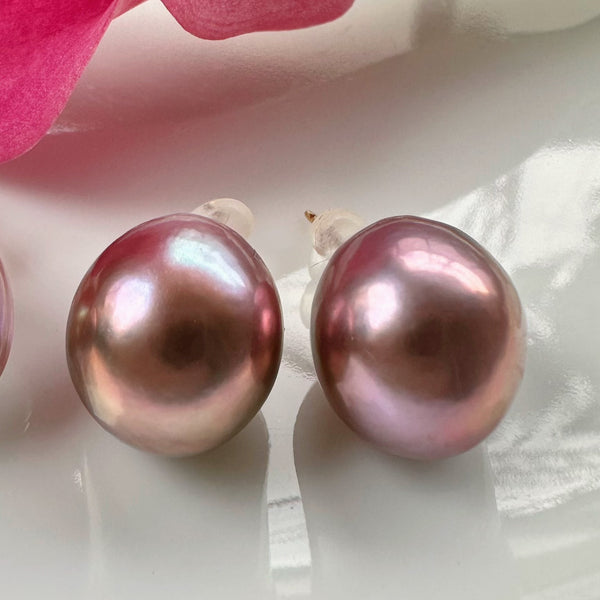 一点もの purple egg  pearl ピアス イヤリング