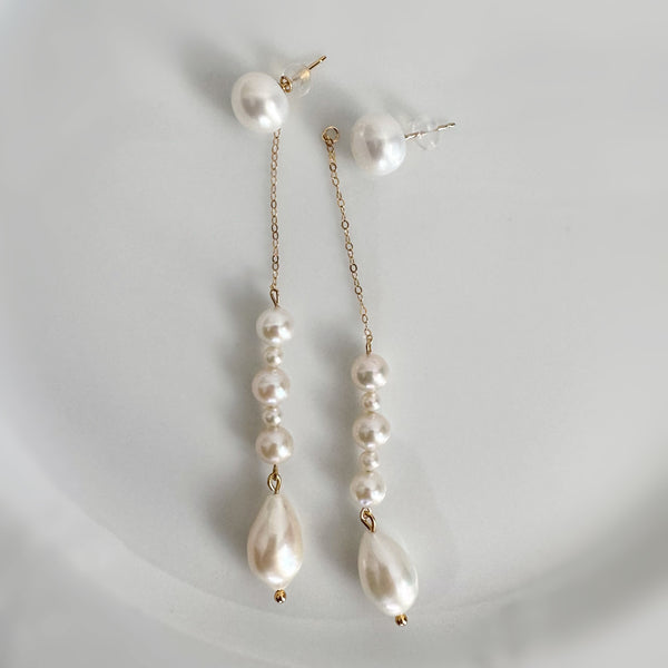 variation long  pearl ピアス イヤリング