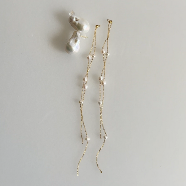"lisianthus リシアンサス" バロックパール ロングピアス イヤリング wedding baroque