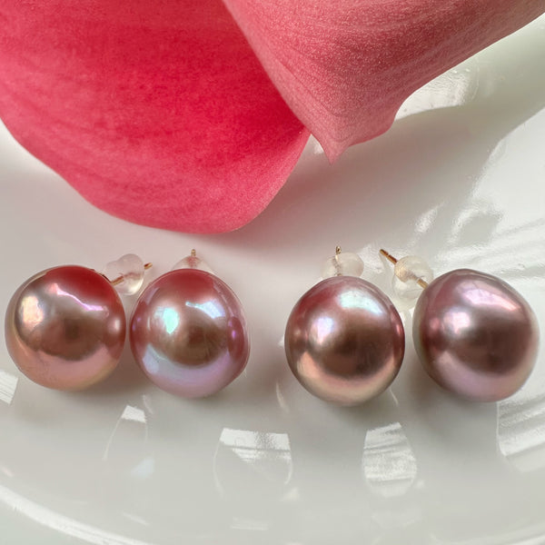 一点もの purple egg  pearl ピアス イヤリング