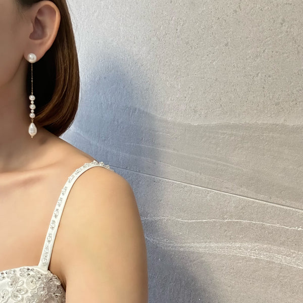 variation long  pearl ピアス イヤリング